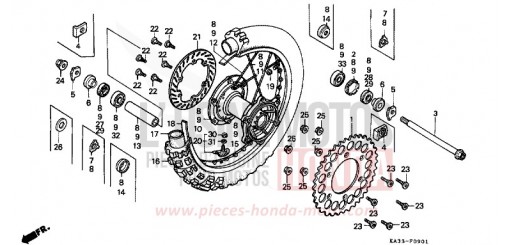 REAR WHEEL (2) CR125RK de 1989